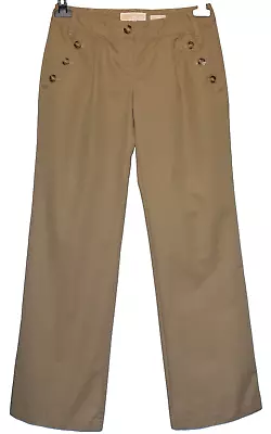 Michael Kors Millbrook Fit Beige Wide Leg Pleated Front Cotton Pants Size 4 • $39.95