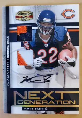 2008 Donruss Gridiron Gear Matt Forte Next Generation Dual Patch Auto 6/15 Bears • $84.99