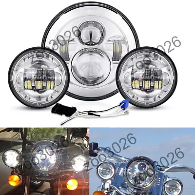 7  LED Headlight 4.5  Passing Lights Bar For Yamaha Road Star Silverado XV1600 • $58.06