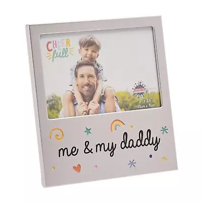 Silver Photo Frame With Colourful Detail 5' X 3.5' - Me And My Daddy • £7.49
