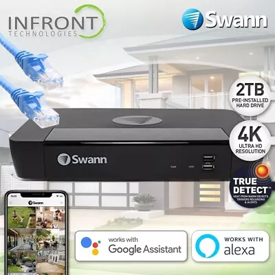 $520 • Buy Swann NVR8-8580 8CH 4K 8MP Network Video Recorder 2TB HDD