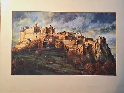 Vintage Edinburgh Castle  Watercolour Print  Framed • £10