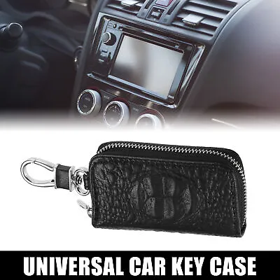 3.62 X2.09   Universal Car Key Fob Case Remote Cover Zipper With Keyring Black • $8.99