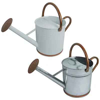 Woodside 9L Metal Garden And Plant Watering Can With Rose • £19.99