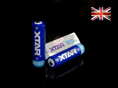 2x Xtar 14500 800mAh Battery 3.7V Protected Lithium Rechargeable Torch Batteries • £9.89