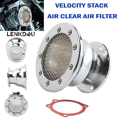 Chrome Velocity Stack Air Cleaner Intake Filter For Harley Sportster Softail FXR • $39.98