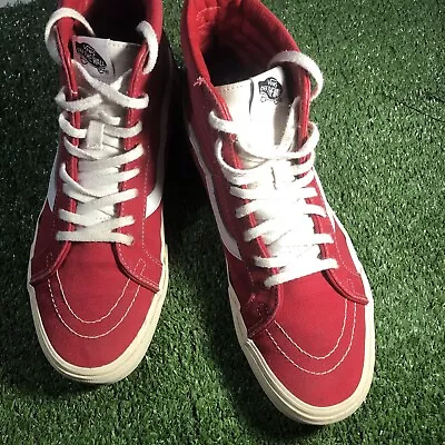 Vans SK8 HI Red/White High Top Skateboard Shoes Mens 10.5 Women’s 12 • $19.99