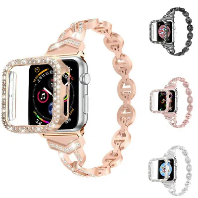 $18.99 • Buy Bling Iwatch Band Wrist Strap Pc Case For Apple Watch Series 8 7 6 5 4 3 21 SE 2