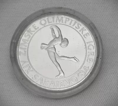 1983 Yugoslavia 100 Dinara Proof Silver Olympic Skater Coin • $23.39