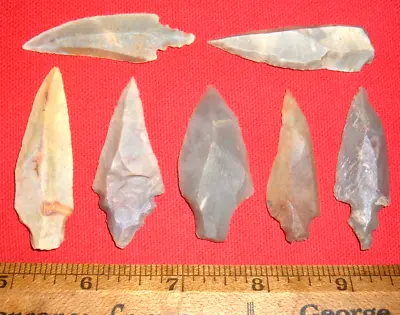 (7) Select Large 2 -2.5  Sahara Mesolithic Points Prehistoric African Artifacts • $42