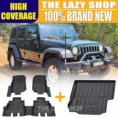 5D TPE Floor Mats & 3D Cargo Mat For Jeep Wrangler JK 4Door 2007-2011 • $268.45