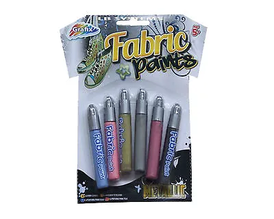 METALLIC Fabric Paint Pens T Shirt Shoes Clothes Art Cloth Shoe Party NEW • £1.99