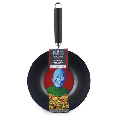 Ken Hom Excellence Non-Stick Carbon Steel Cooking Stir Fry Pan Mini Wok 27cm • £26.99