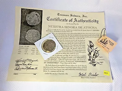 Atocha Shipwreck Grade 4 Silver Coin 8 Reale Mel Fisher Treasure Salvors Inc.  • $1999.95
