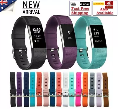 $7.45 • Buy For Fitbit Charge 2 Replacement Band Secure Watch Strap Wristband Metal Buckle
