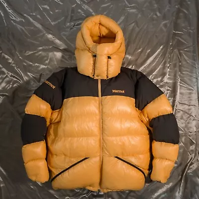 Marmot Plasma Down Puffer Parka Jacket - Large - Yellow • £395
