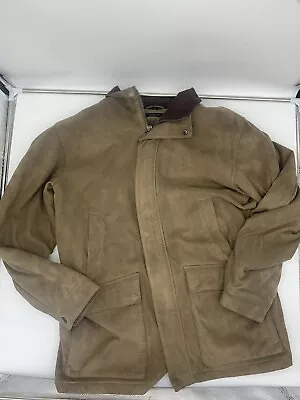 LIZ Claiborne Outerwear Jacket L Womens Brown Micro Suede Jacket Quilted Lining • $19.99