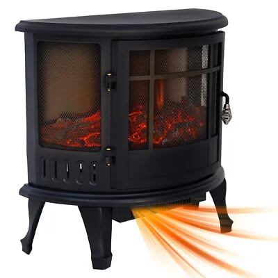 £145.95 • Buy Vintage Metal Stove Electric Fireplace 3D Log Burning Flame Indoor Heater Warmer