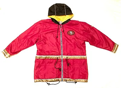 RARE Vintage 90's FUDA Silk San Francisco 49ers NFL Fleece Sports Jacket - Small • $225