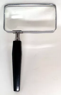 Vintage Rectangle Magnifying Glass W/Black Handle • $15