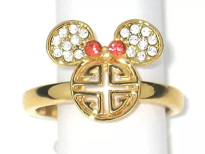 Minnie Mouse Ring Disney Parks Authentic Made Crystal From Swarovski Gold Tone • $24.97