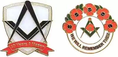 £7.99 • Buy 40 Years A Mason Masonic Badge And Masonic We Will Remember Enamel Badge