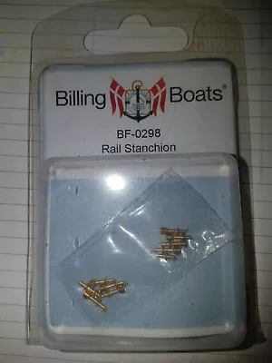 BILLING BOATS - BF-0298 Rail Stanchion (10) 7mm 1 Hole BRAND NEW Brass • $8