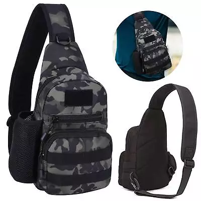 Men Tactical Army Molle Sling Bag Crossbody Chest Pack Outdoor Shoulder Backpack • $18.04