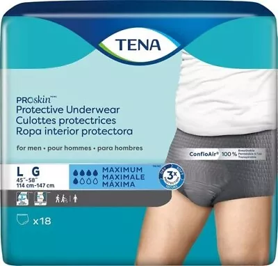 Tena Proskin Protective Men's Underwear  MAXIMUM Large Disposable Breathable • $26.99