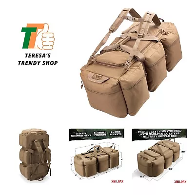 Military Duffle Bag Tactical Gear Load Out Bag Deployment Cargo Bag With Deta... • $93.99