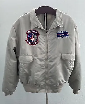 Vintage Northrop B-2 USAF B2 Stealth Bomber Jacket Silver - Size XL • $349.99