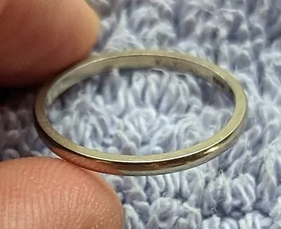 Vintage Antique Stacking Band 14K White Gold Size 7.5 • $95