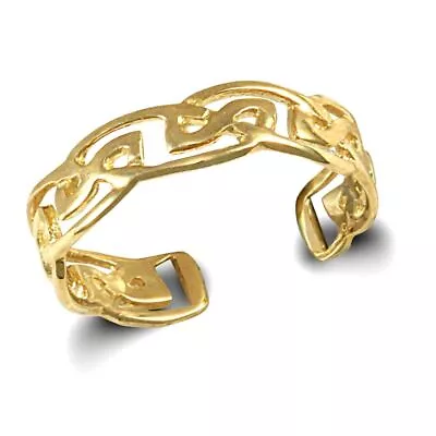 Solid 9ct Yellow Gold Hand Finished Fancy Style Toe Ring • £93.86