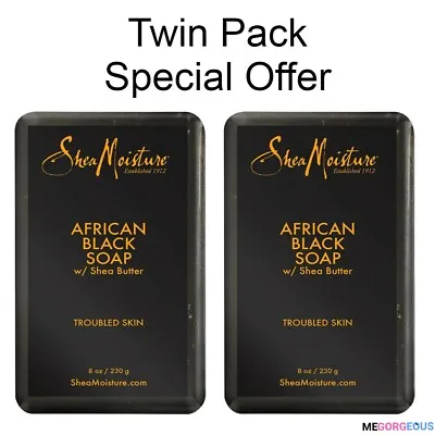 £14.49 • Buy Shea Moisture African Black Soap Twin Pack 2 X 8oz/230g