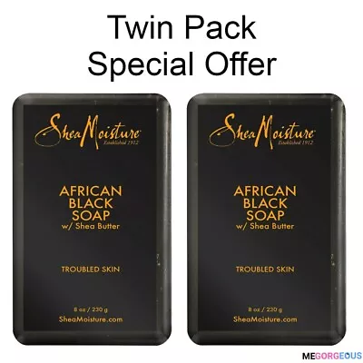 £14.49 • Buy Shea Moisture African Black Soap Twin Pack 2 X 8oz/230g