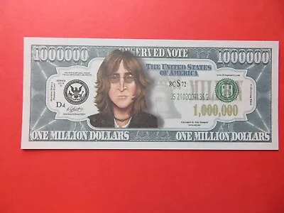 JOHN LENNON $1 MILLION DOLLAR Novelty Note Fantasy Bill IMAGINE Peace & Love USA • £1.29