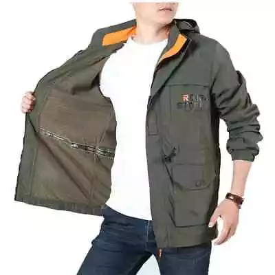 Outdoor Assault Suit Winter Plush Thick Men's Coat Windproof Multi Pocket Jacket • $49.32