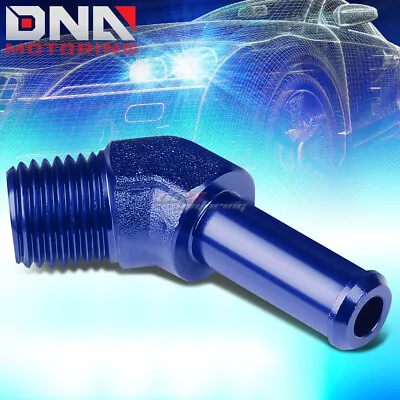 1/4  Npt Male 45 Degree To 3/8  Hose Barb Nipple Blue Aluminum Anodize Adapter • $5.48
