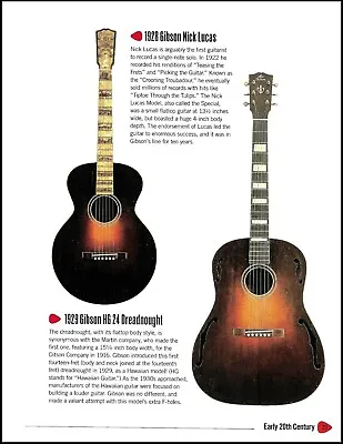 $4.46 • Buy 1920 Gibson Nick Lucas 1929 HG 24 Kalamazoo 1930 L-10 Guitar History Article