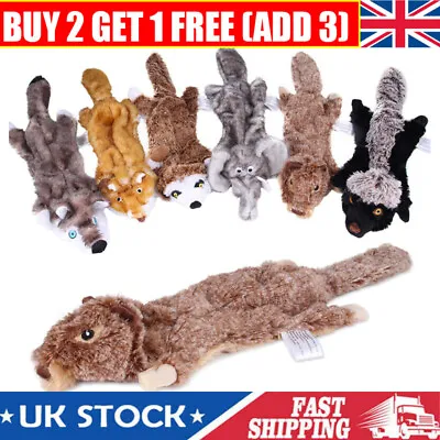 No Stuffing Plush Dog Toys Indestructible Pet Puppy Sound Chew Squeaker Squeaky❤ • £7.99