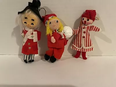 VINTAGE Lot Of 3 FELT ORNAMENTS Marshall Fields Felt Uncle Mistletoe. • $50