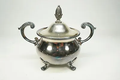 EPCA Bristol By Poole #110 Ornate Silver Plate Sugar Bowl With Lid • $10.87