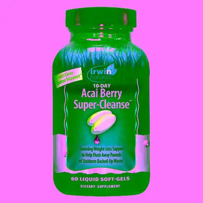 10-Day Acai Berry Super Cleanse 60 Softgels By Irwin Naturals • £28.70