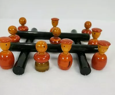 Vintage Wooden Tic Tac Toe Travel Game People Figure Movers Made In India  • $14.40