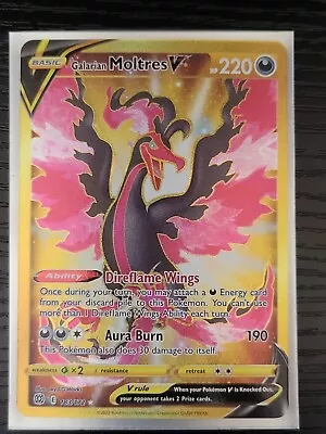 Pokémon TCG Galarian Moltres V Brilliant Stars 183/172 Holo Secret Rare • $10