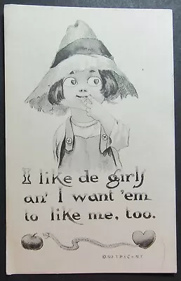 I Like Girls And I Want Them To Like Me Too Vintage Comic Postcard Posted  • $1.95