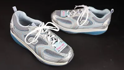 Skechers Shape Ups XF Accelerators Walking Shoes Women's Sz 6.5 - White / Blue • $24.97