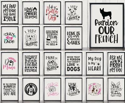£2.99 • Buy Dog Quote Posters - Funny Doggy Home Decor Prints Wall Art Dog Owner Gifts