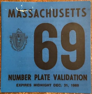 1969 Massachusetts License Plate Expiration WINDSHIELD STICKER • $7.99