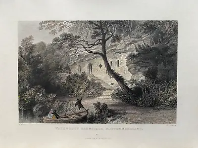 1834 Antique Print; Warkworth Hermitage Northumberland After T. Allom • $9.93